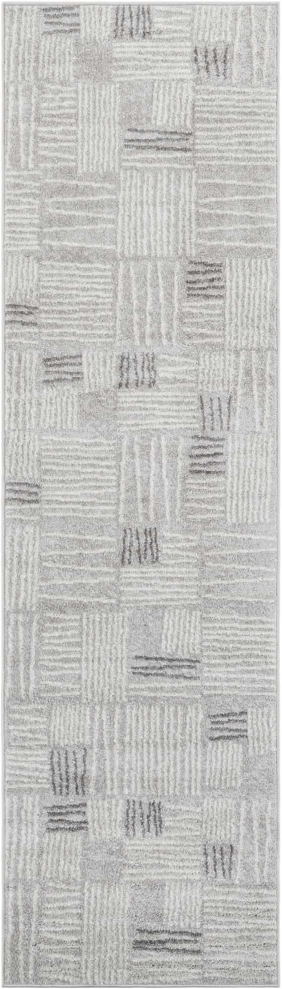 2' 7 x 10' Snowberry · Abstract rug, gray