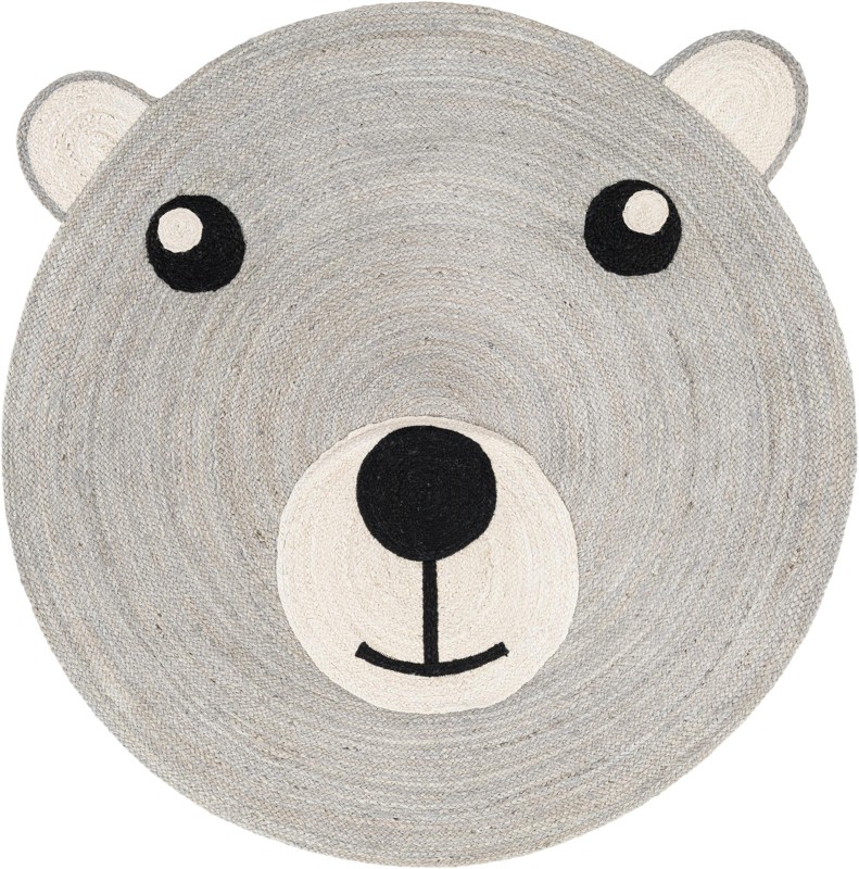5' 1 x 5' 1 Godwin · Pictoral Braided Jute Rug, gray