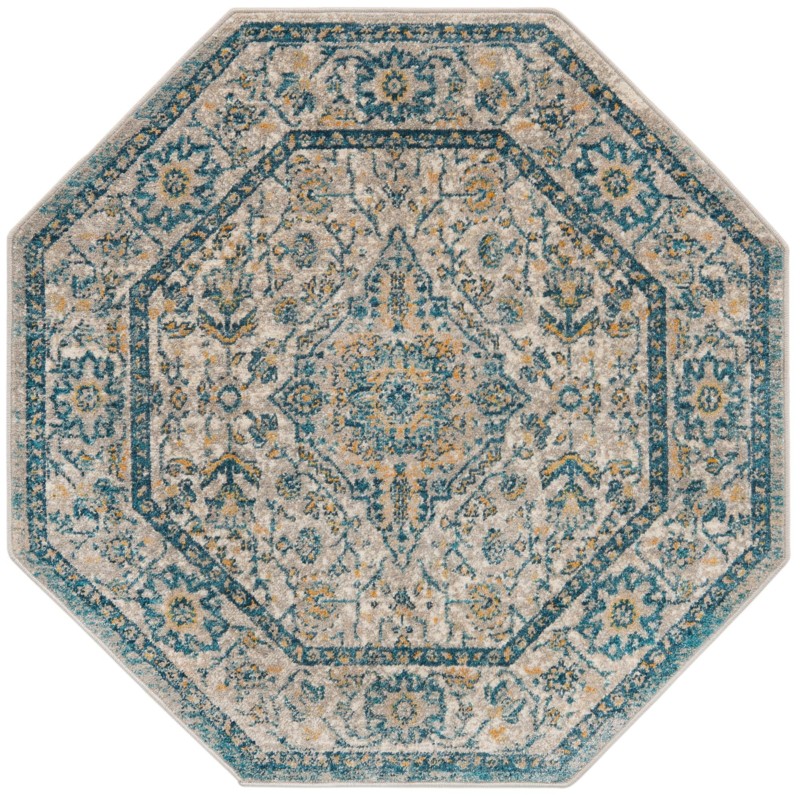 Thane · Medallion rug, gray and blue