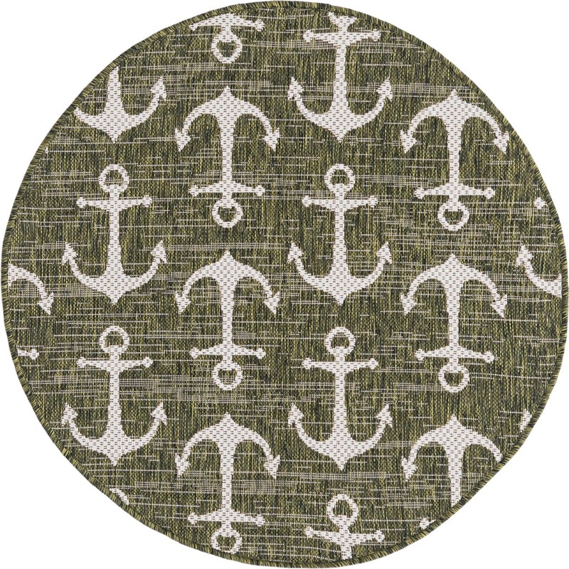 3' x 3' Millbrook · Pictoral Outdoor Rug, green