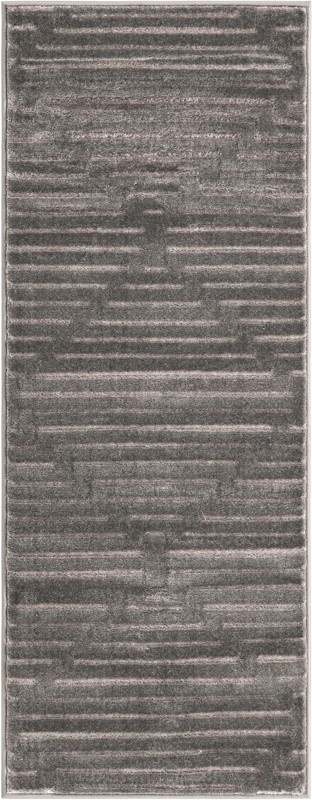 Cottonwood · Geometric line rug, gray and silver