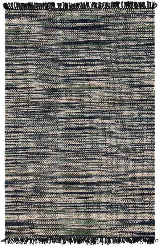 5' 1 x 8' Barrett · Lines rug, green and ivory