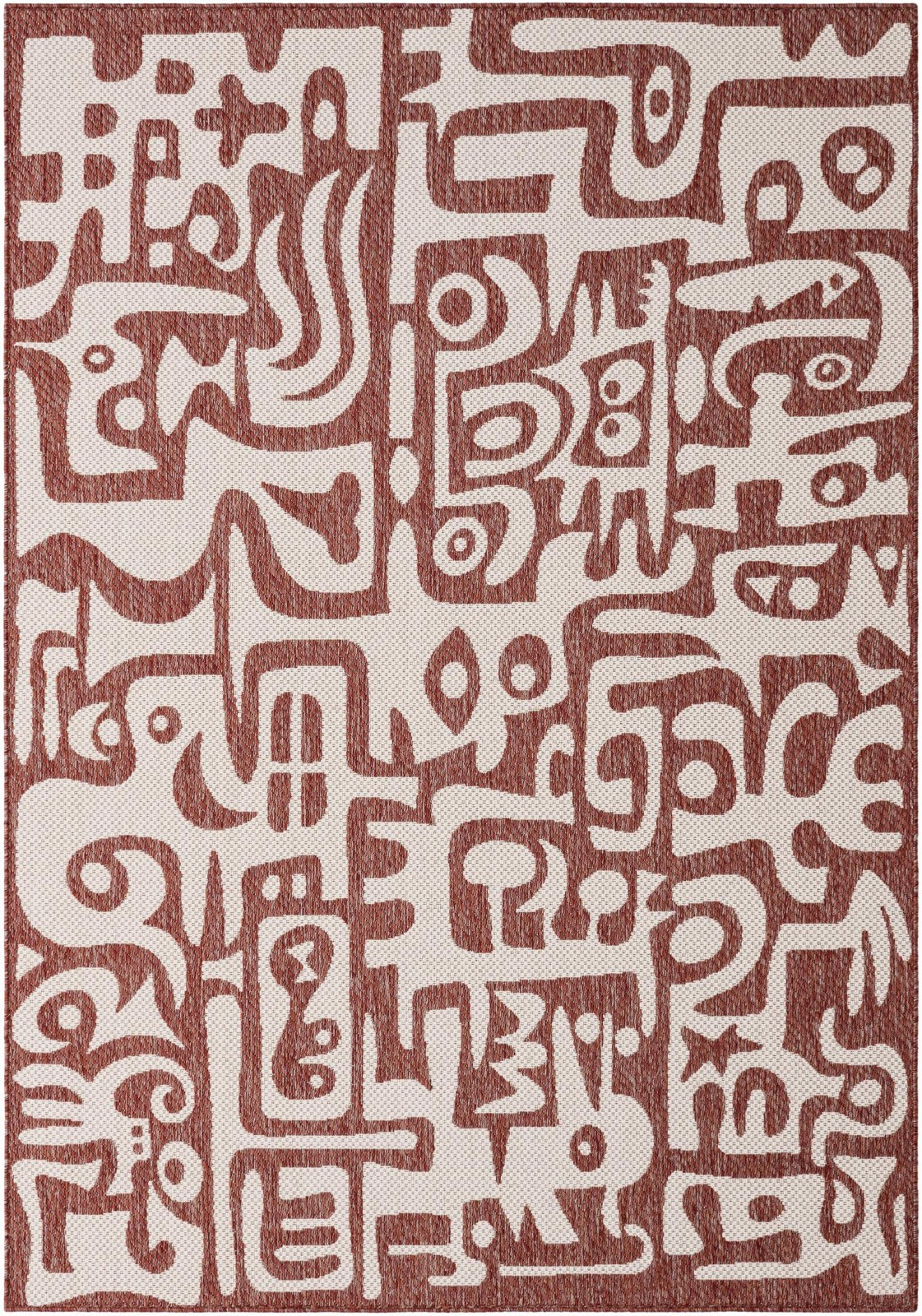 5' 3 x 8' Hungerford · Abstract Outdoor Rug, rust red