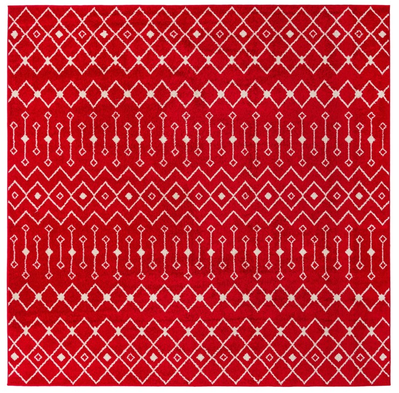 10' x 10' Boswell · Geometric trellis rug, burgundy and ivory
