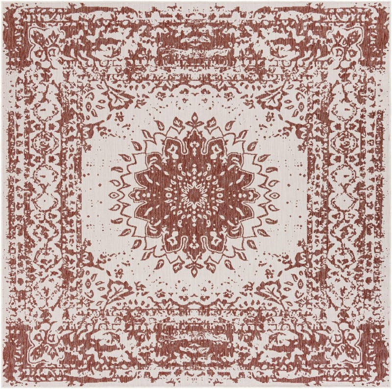 Royce · Border Outdoor Rug, rust red