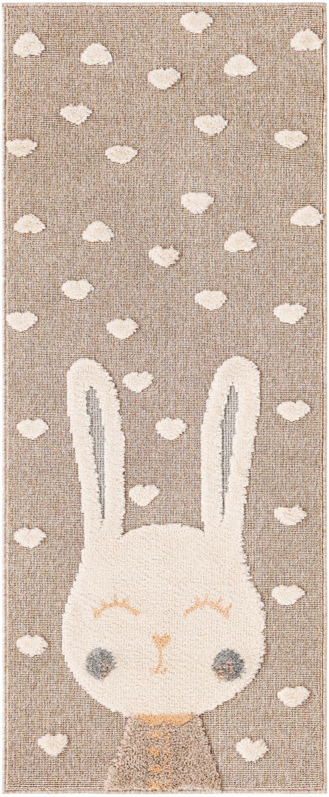 2' 7 x 6' Lovell · Border rug, peach blossom