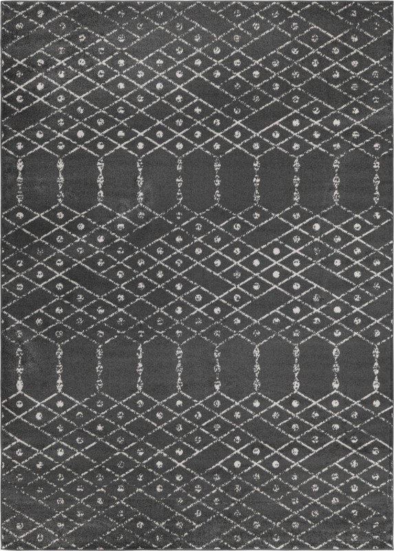 Newcomb · Geometric lattice rug, charcoal and ivory