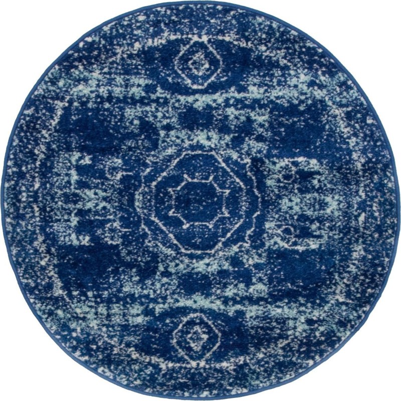 3' x 3' Benedict · Medallion rug, aqua