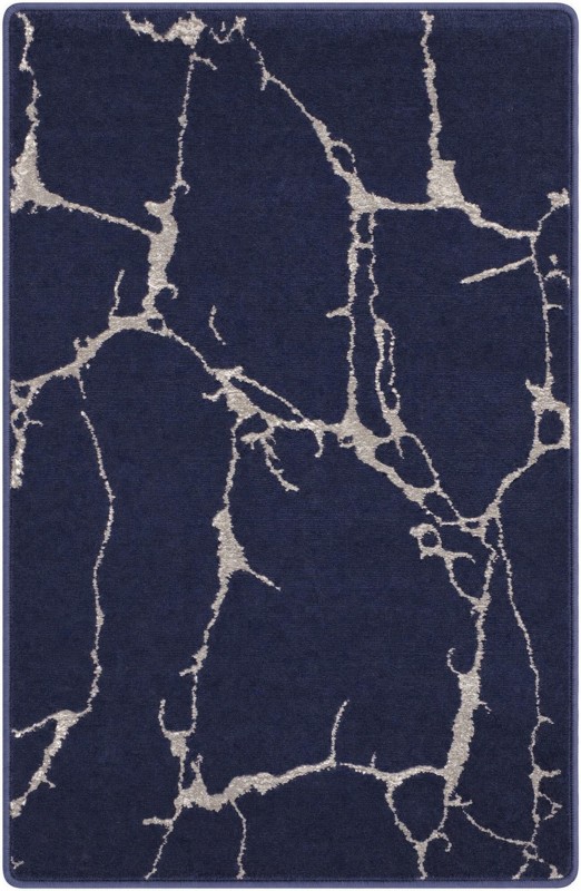 2' x 3' Ravenhill · Abstract rug, navy blue and silver