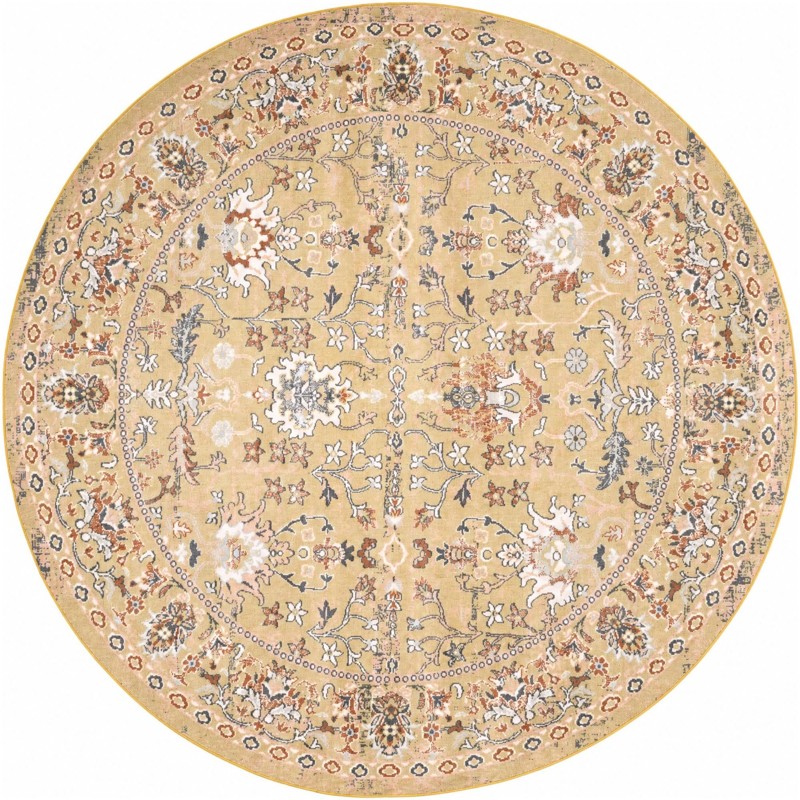 7' 10 x 7' 10 Sandys · Persian Washable Rug, yellow and blue