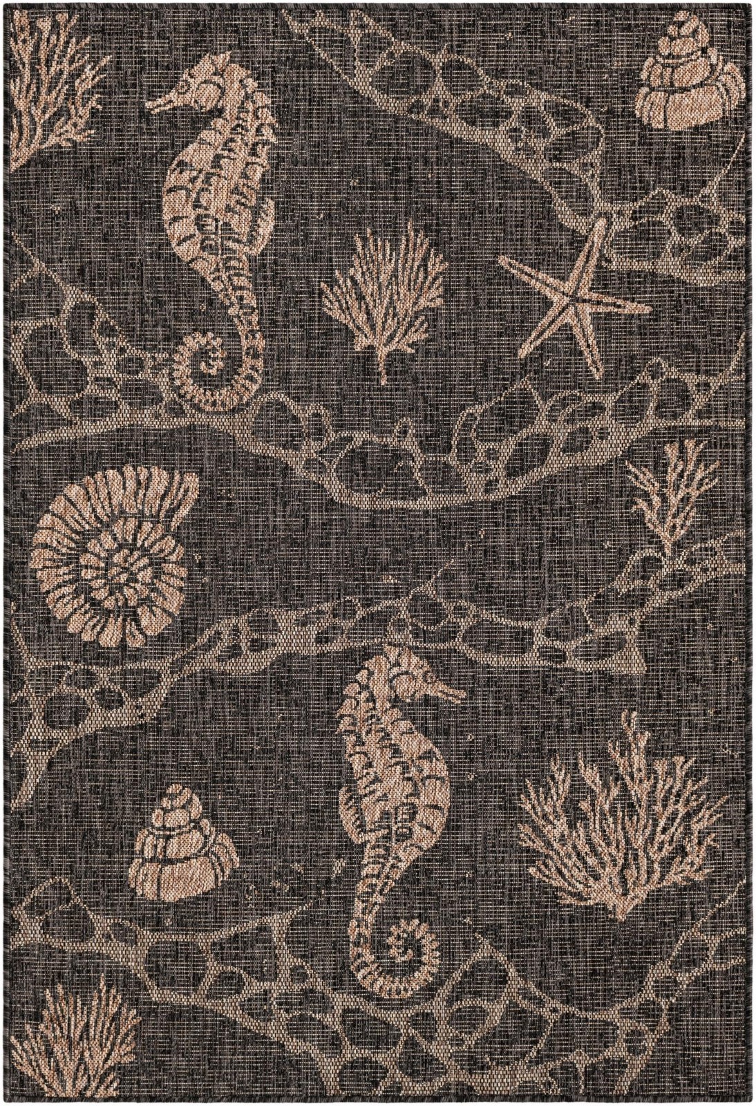 4' x 6' Daly · Pictoral Outdoor Rug, black
