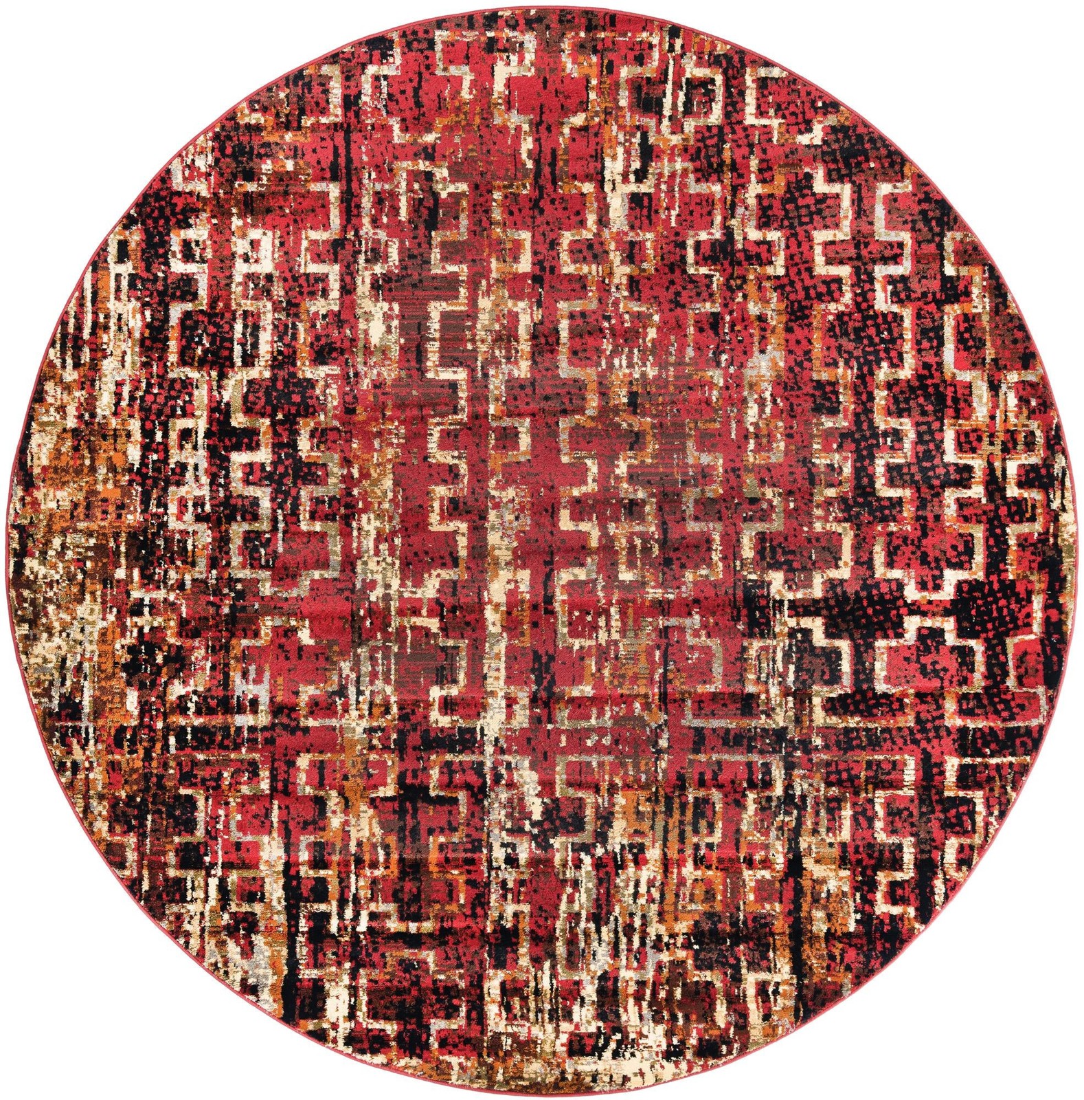 7' 10 x 7' 10 Phoebe · Abstract rug, burgundy