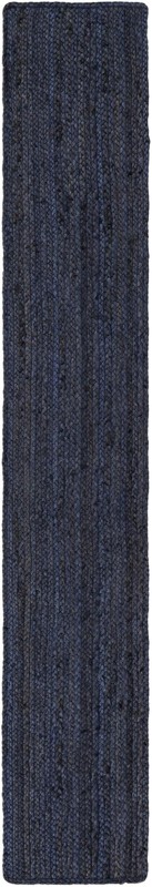1' 2 x 8' Marlin · Solid Braided Jute Rug, navy