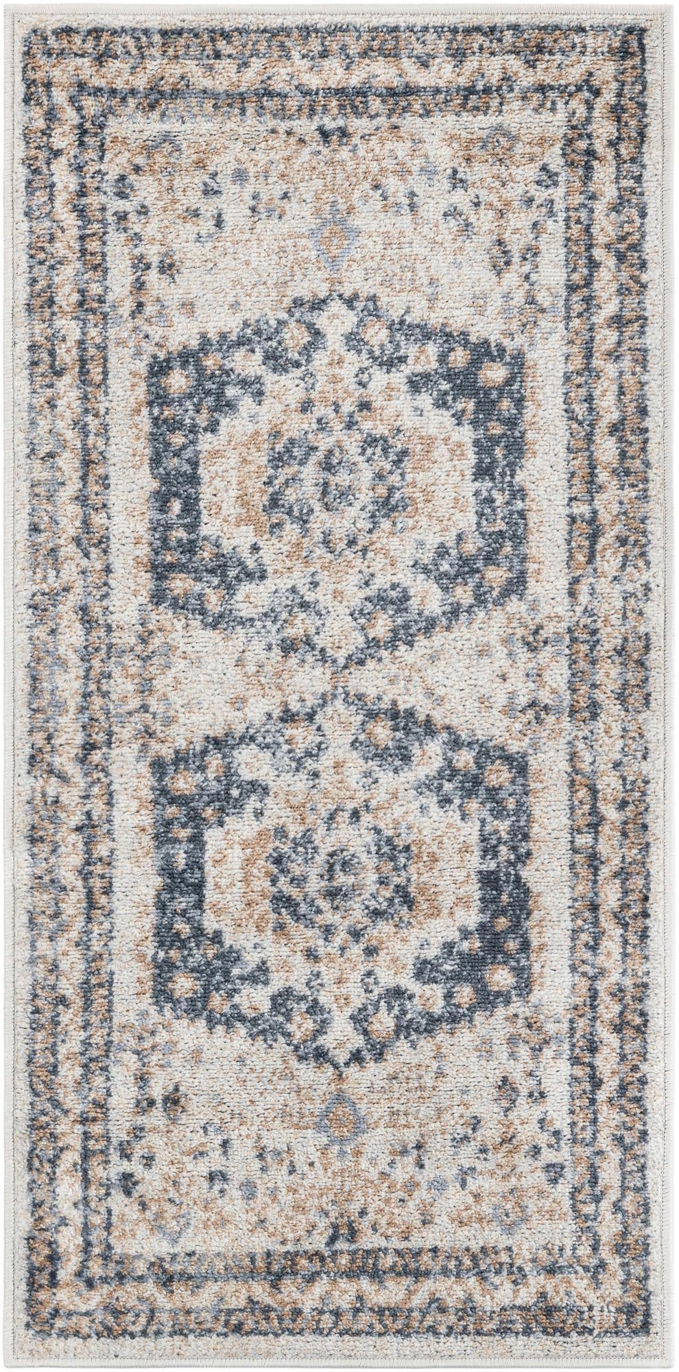 2' x 4' Swallow · Border rug, cream