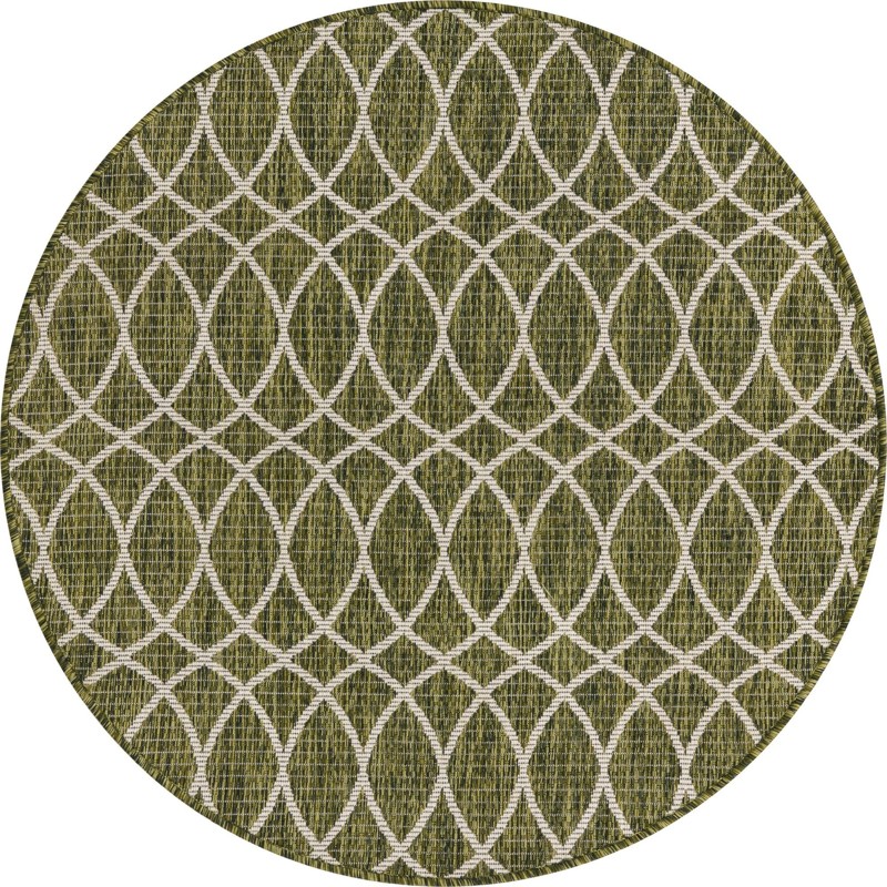 4' x 4' Atkins · Geometric Outdoor Rug, green