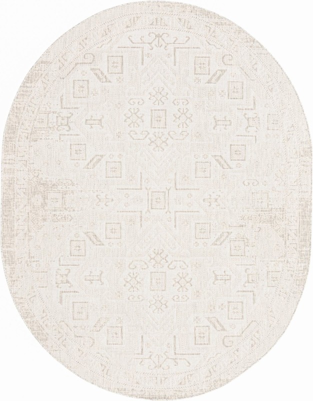 7' 10 x 10' Estuary · Border Outdoor Rug, light gray