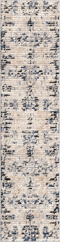 2' x 8' Littleton · Tribal medallion rug, ivory and blue