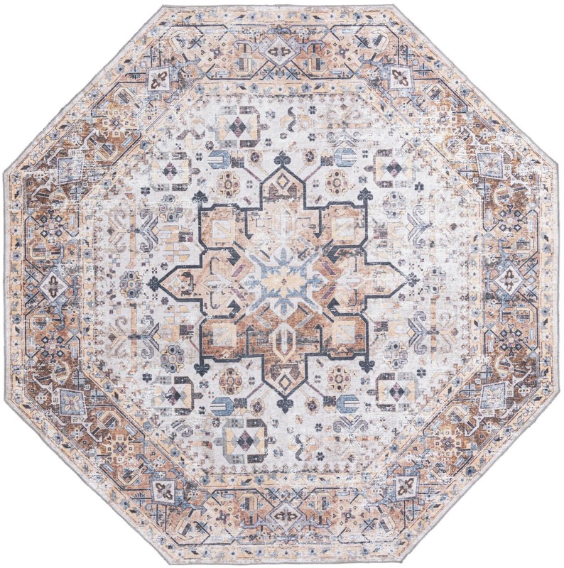 7' 10 x 7' 10 Tatlock · Medallion Washable Rug, ivory almond