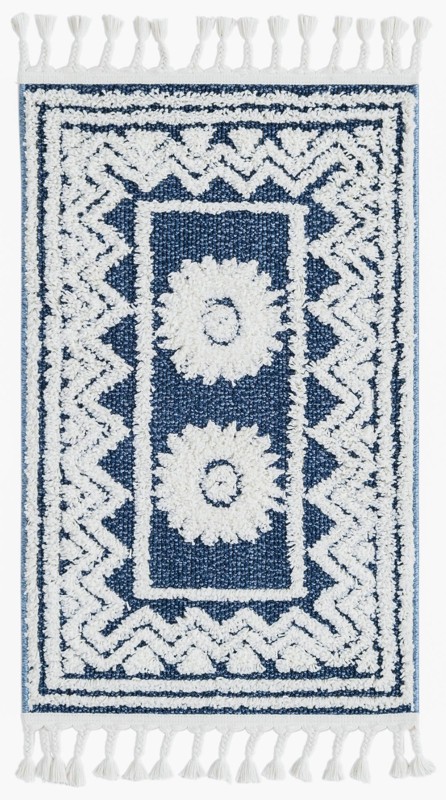 2' x 3' Carlin · Border rug, blue