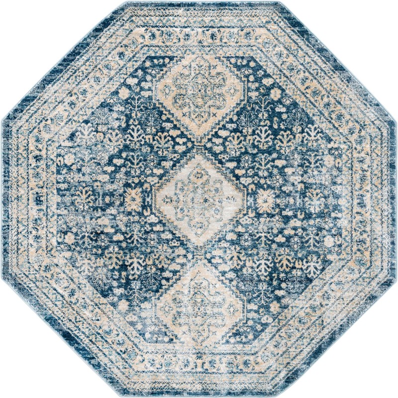 4' x 4' Greenbriar · Border rug, navy