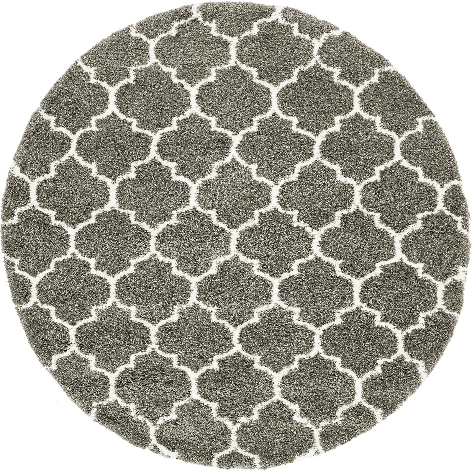 8' x 8' Jameson · Lattice shag rug, gray and ivory