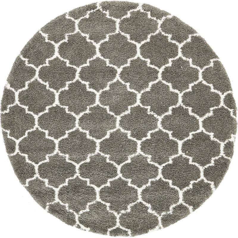 Jameson · Lattice shag rug, gray and ivory