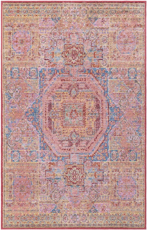 3' 3 x 5' 3 Lindley · Medallion rug, peach and blue