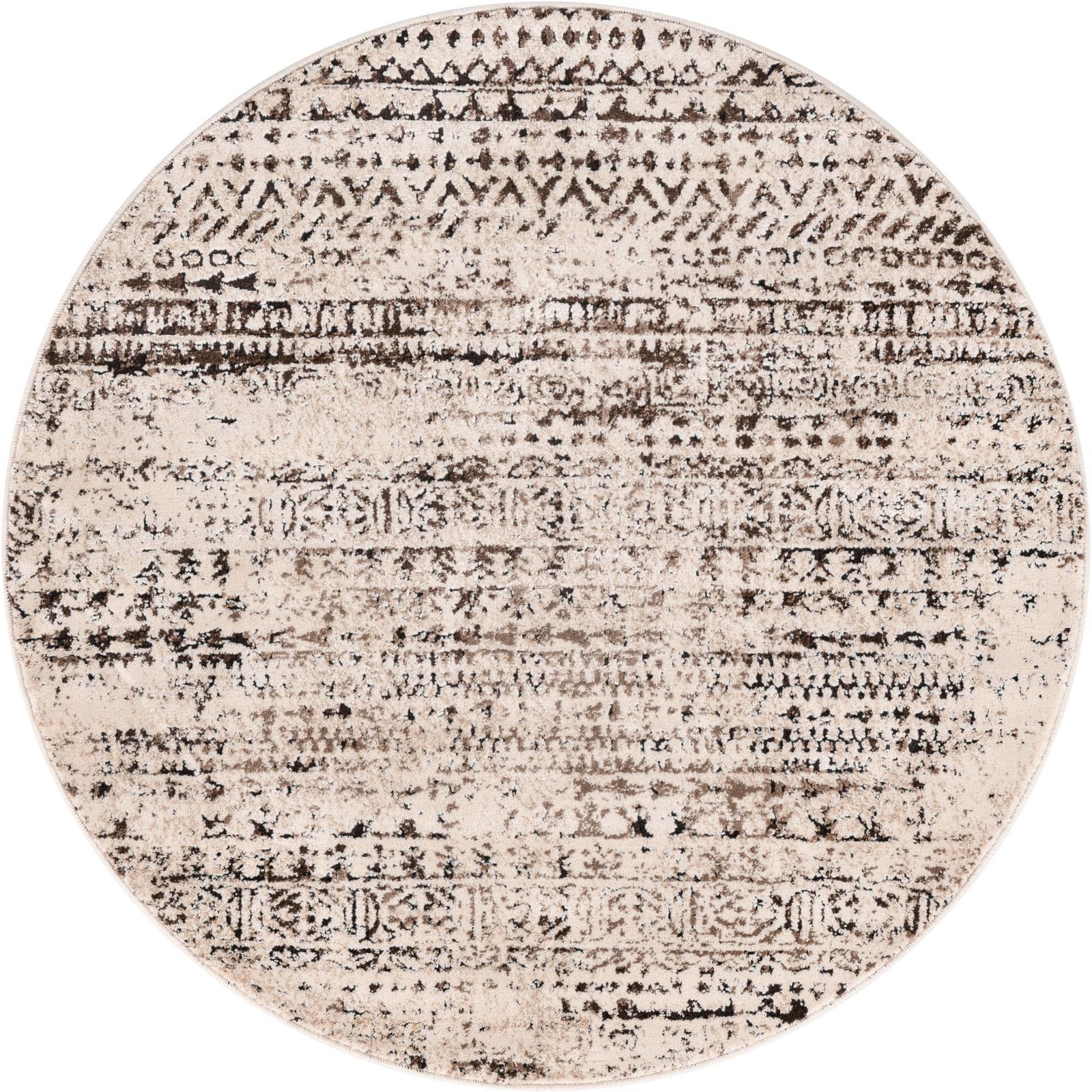 4' x 4' Gleason · Lines rug, chocolate brown