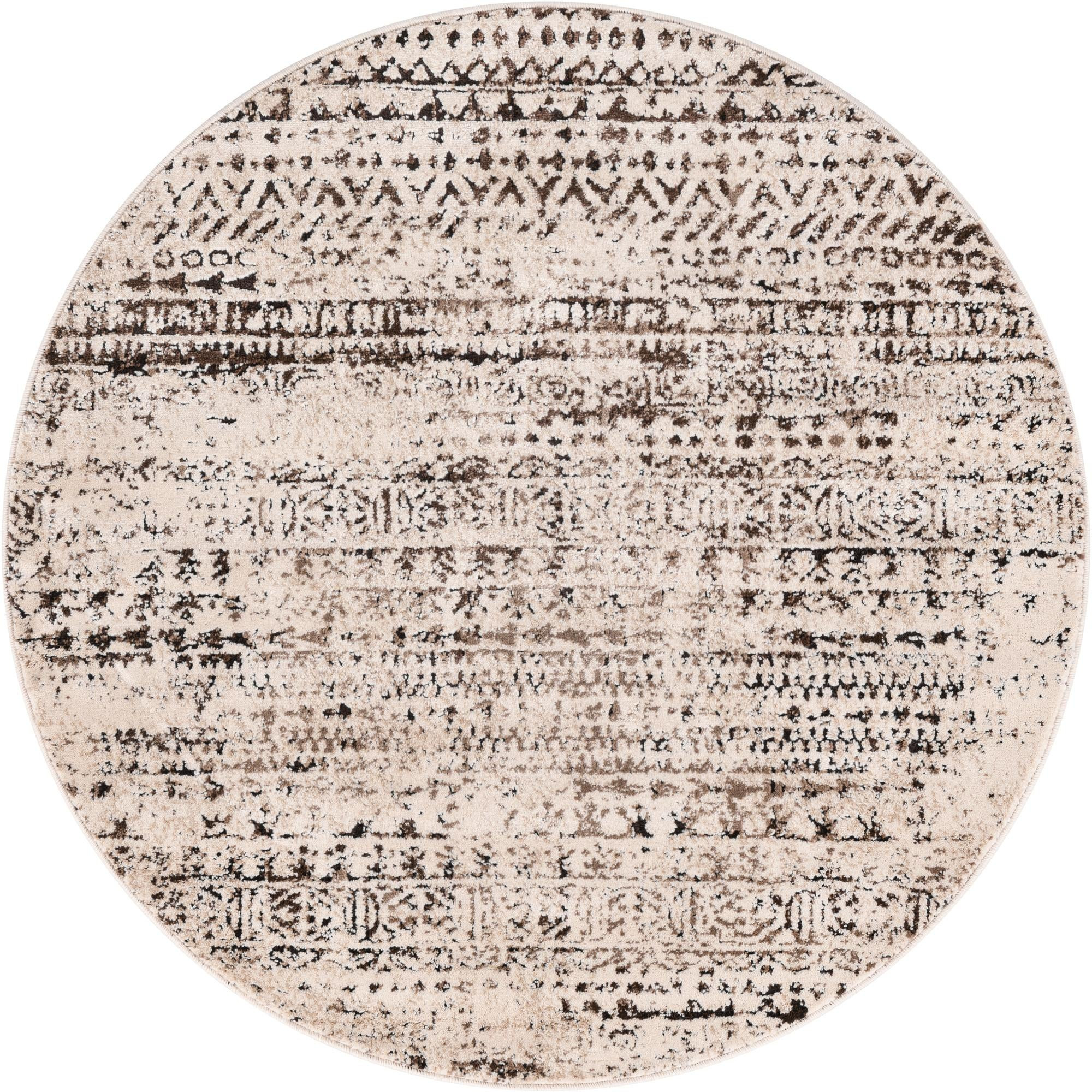 4' x 4' Gleason · Lines rug, chocolate brown
