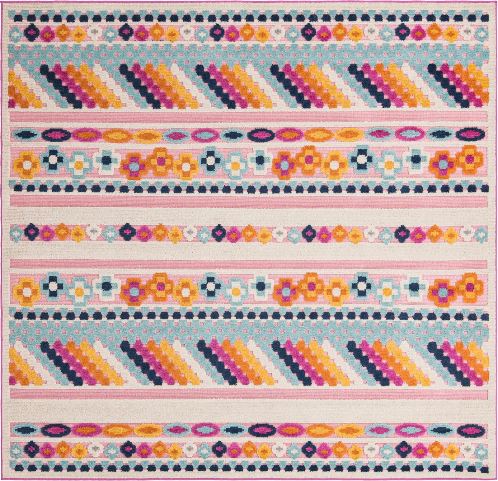 7' 10 x 7' 10 Tanner · Geometric Outdoor Rug, pink