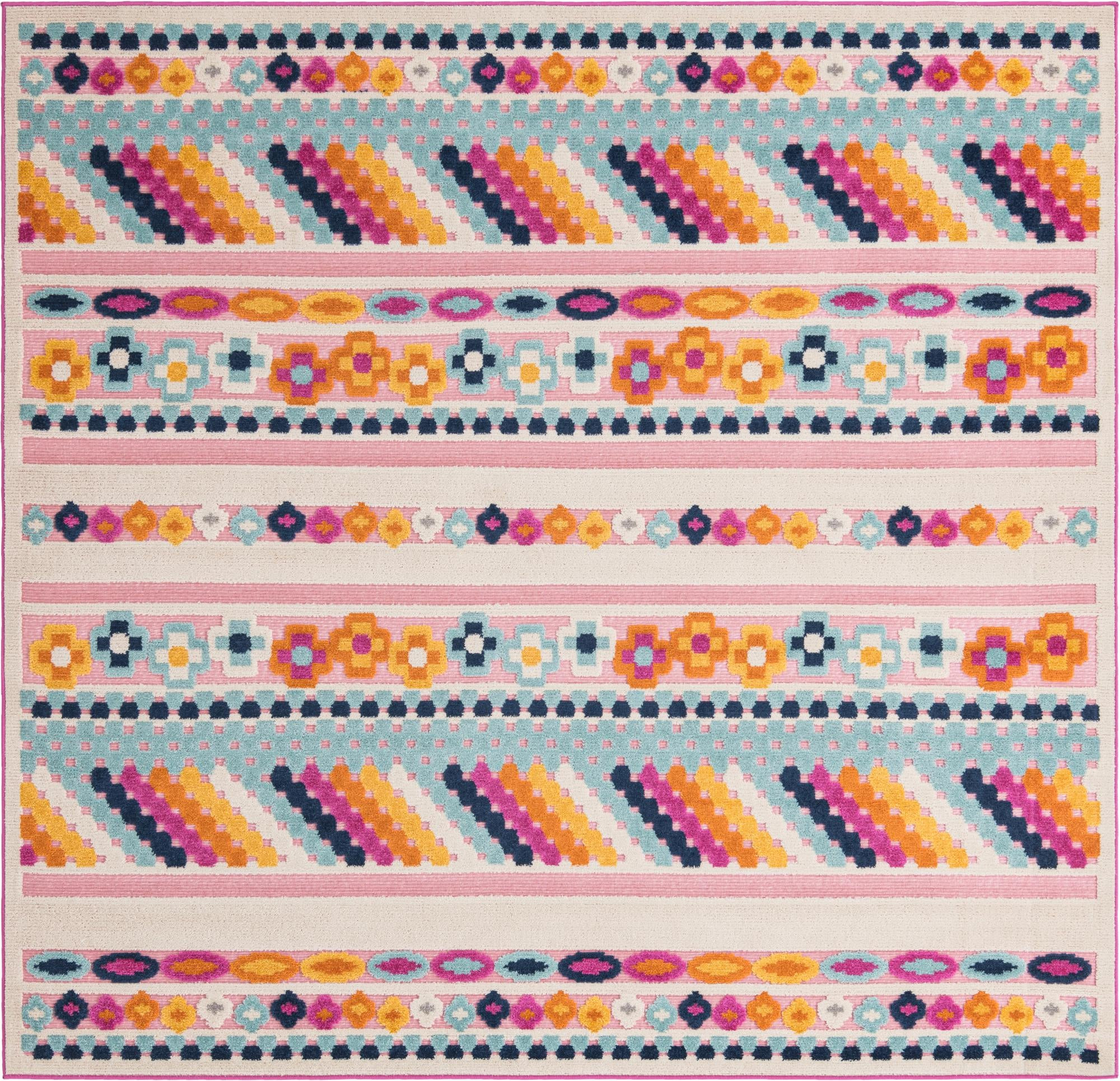 7' 10 x 7' 10 Tanner · Geometric Outdoor Rug, pink