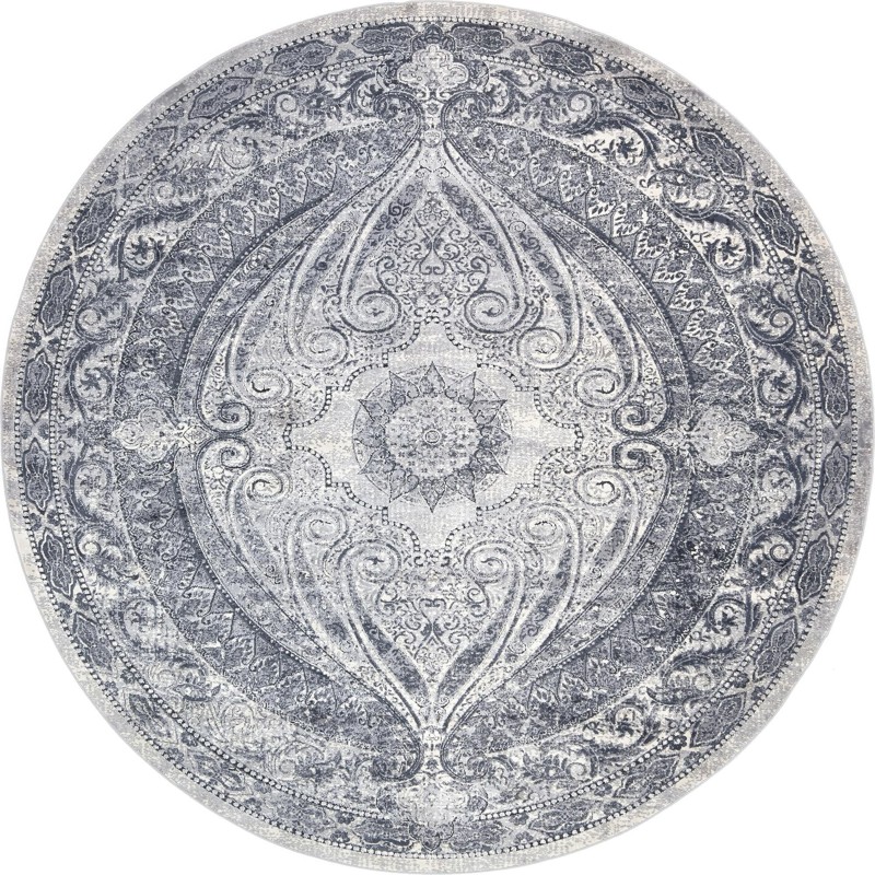 Eberly · Medallion rug, dark blue and gray