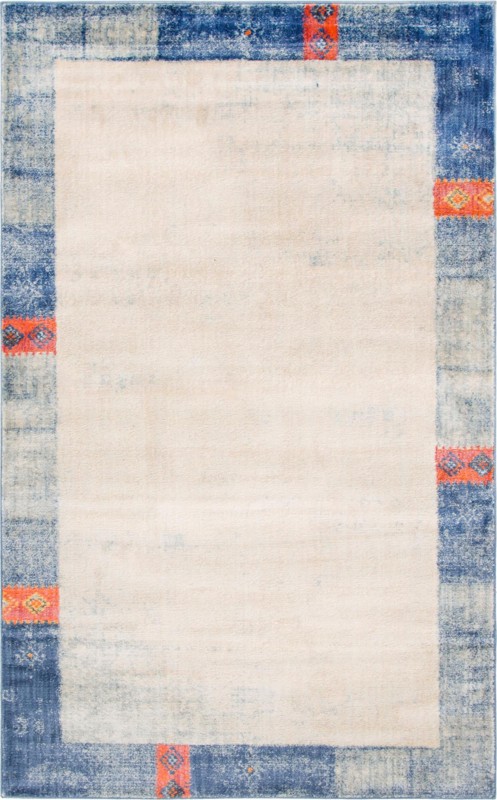 5' x 8' Murphy · Border rug, navy