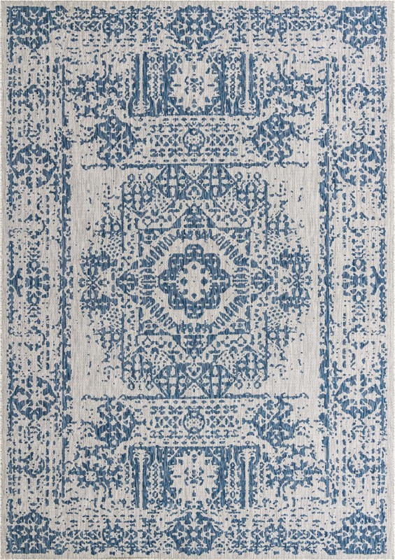 10' x 14' Hayden · Border Outdoor Rug, blue