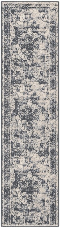 2' x 8' Blakemore · Distressed medallion rug, slate and ivory