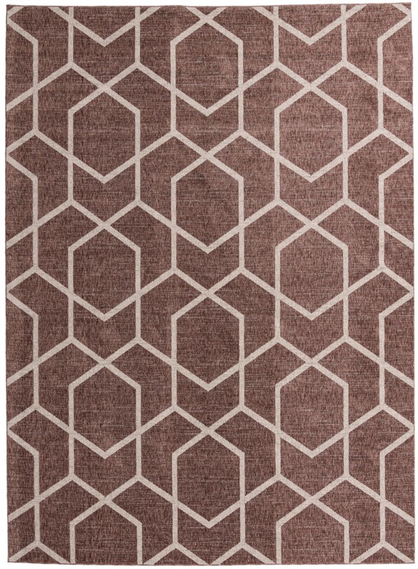 10' x 13' Glenwood · Geometric trellis rug, rose and ivory
