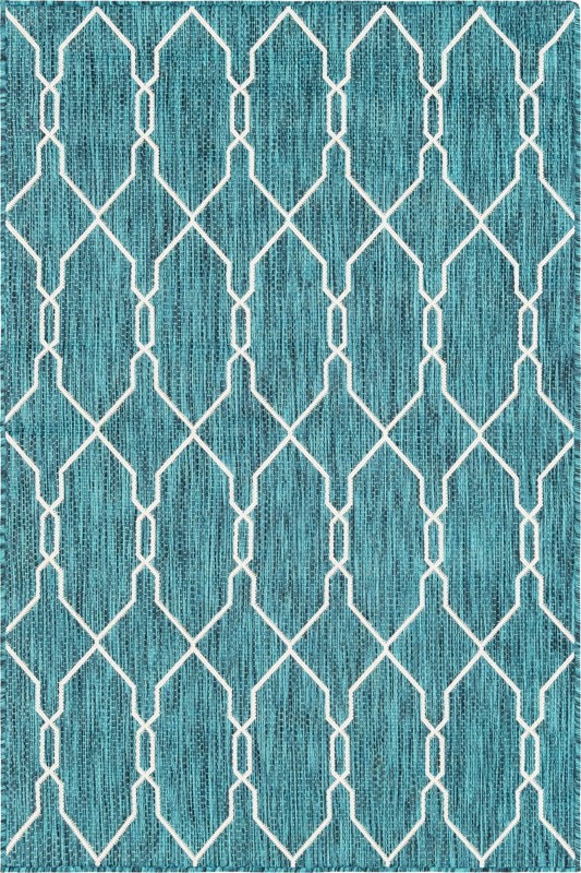4' x 6' Bronson · Geometric Outdoor Rug, teal