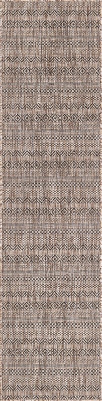 2' x 8' Merlin · Geometric Outdoor Rug, natural