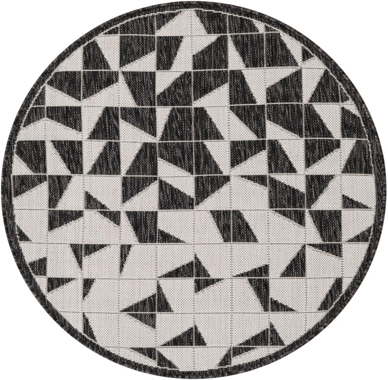 Hildreth · Geometric Outdoor Rug, black and white