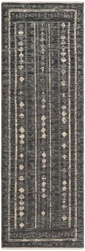 Kearny · Geometric diamond rug, charcoal and ivory