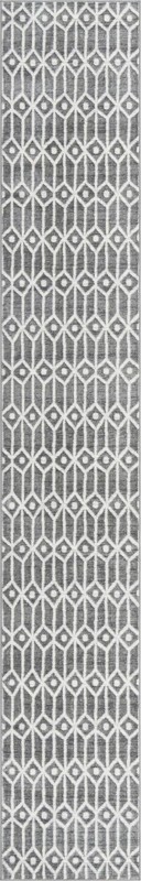 2' 7 x 16' 5 Vincent · Diamond rug, grey