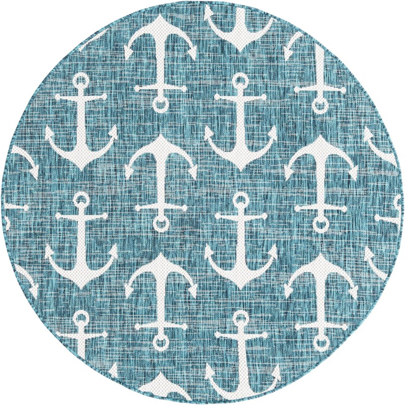 5' 3 x 5' 3 Millbrook · Pictoral Outdoor Rug, teal