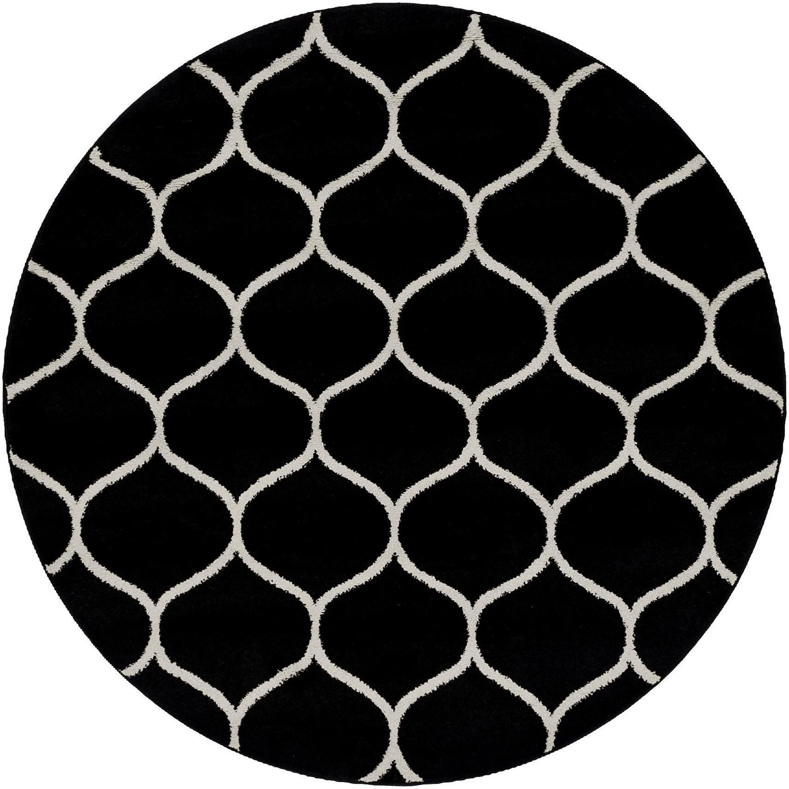 5' 3 x 5' 3 Ingram · Lattice rug, black and ivory