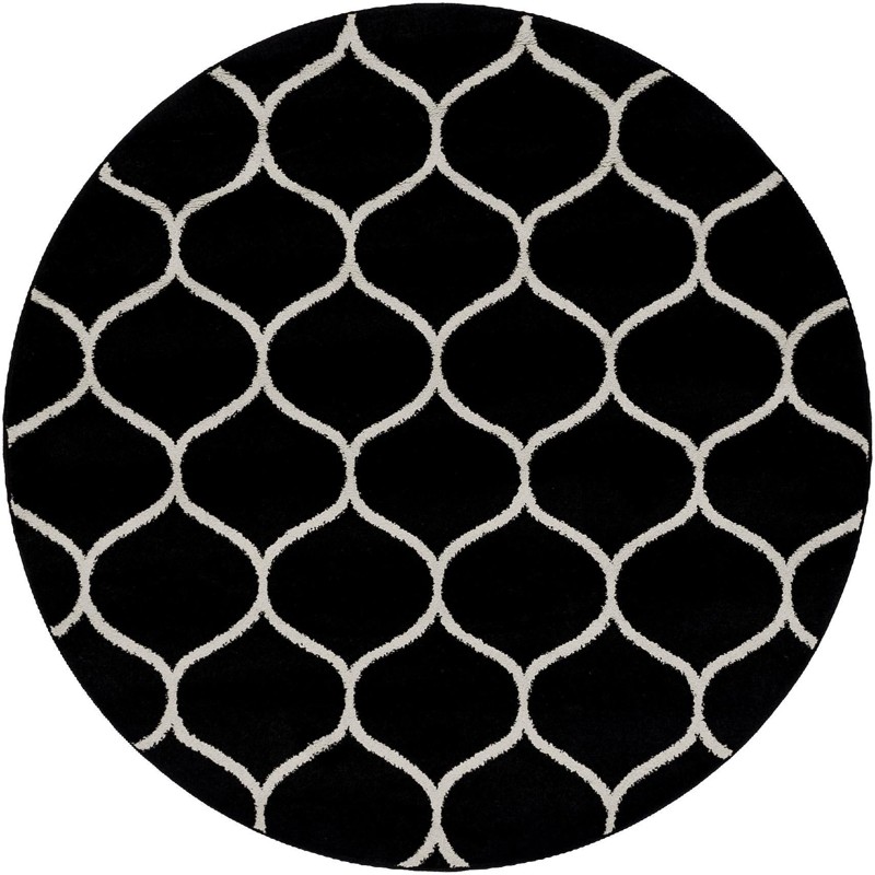 5' 3 x 5' 3 Ingram · Lattice rug, black and ivory