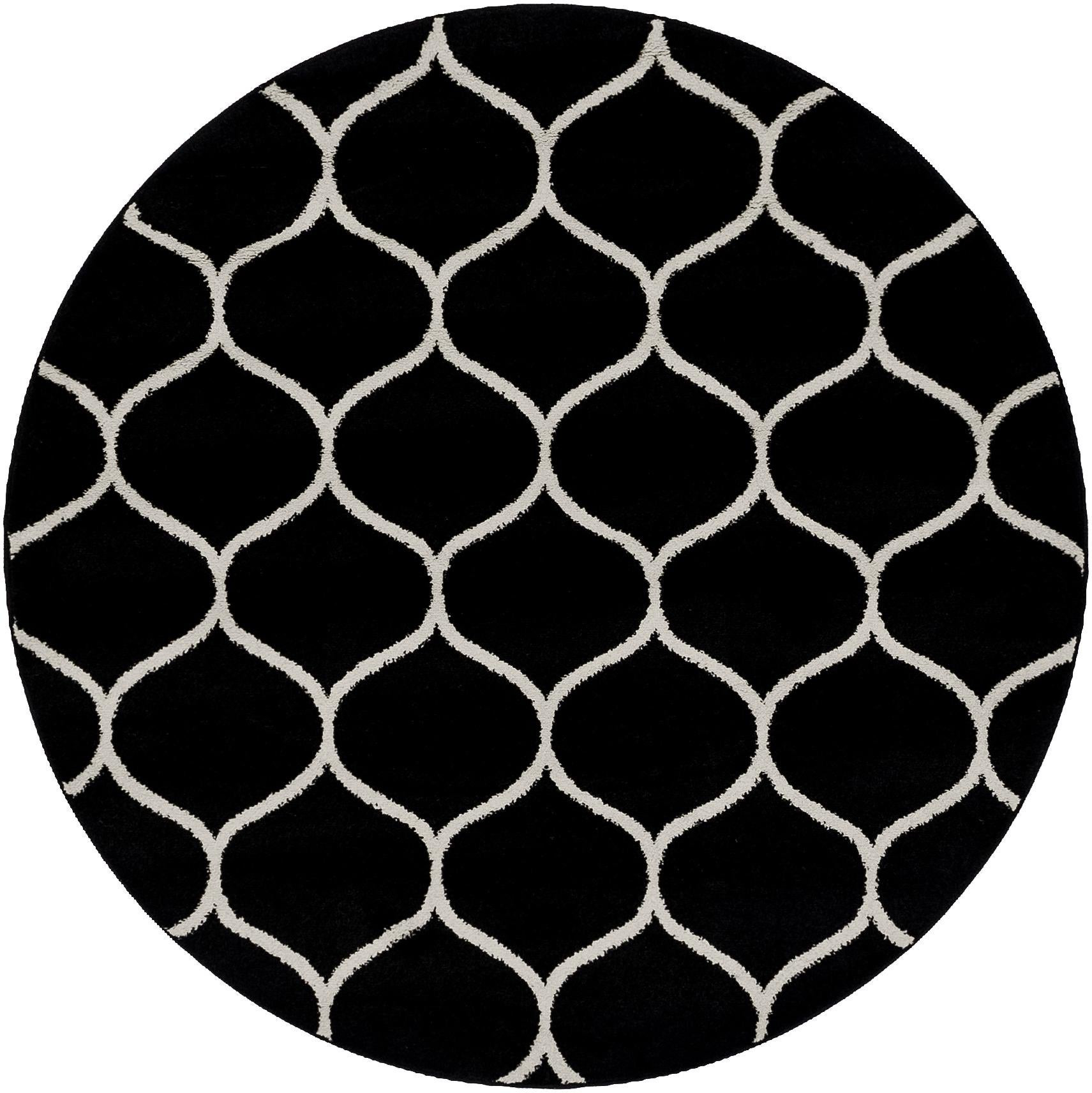 5' 3 x 5' 3 Ingram · Lattice rug, black and ivory