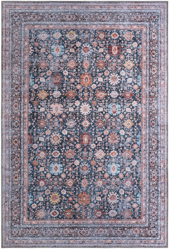 Chicory · Border rug, antique blue