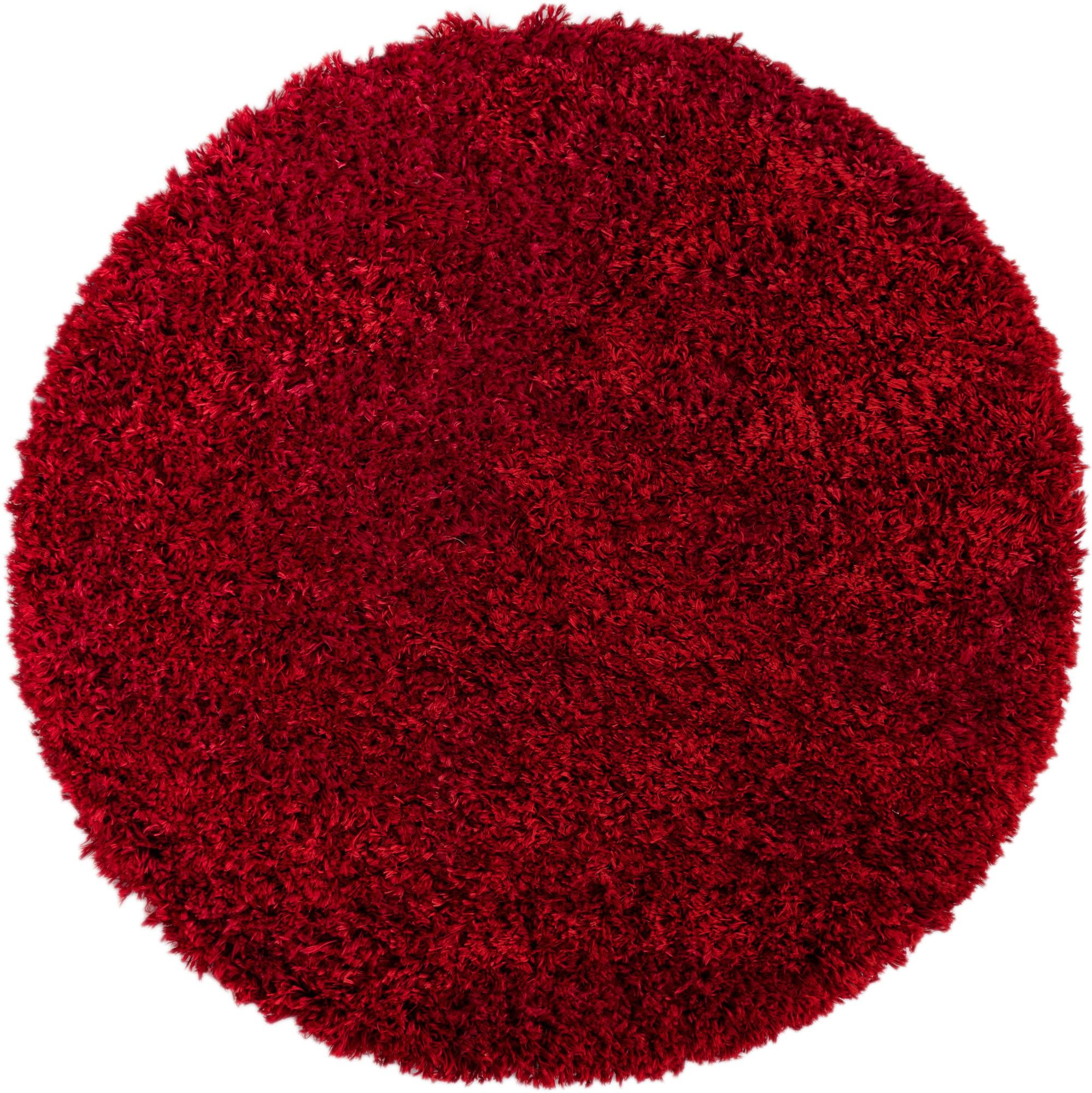 5' x 5' Olympia · Solid Shag Rug, merlot