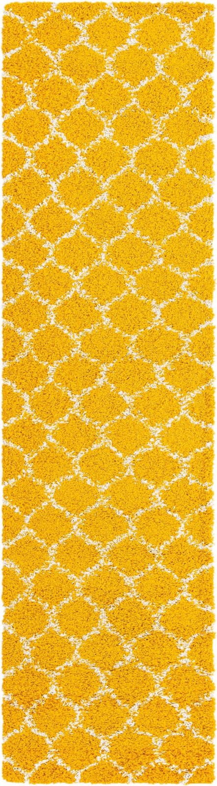 2' 7 x 10' Barnett · Lattice Shag Rug, yellow