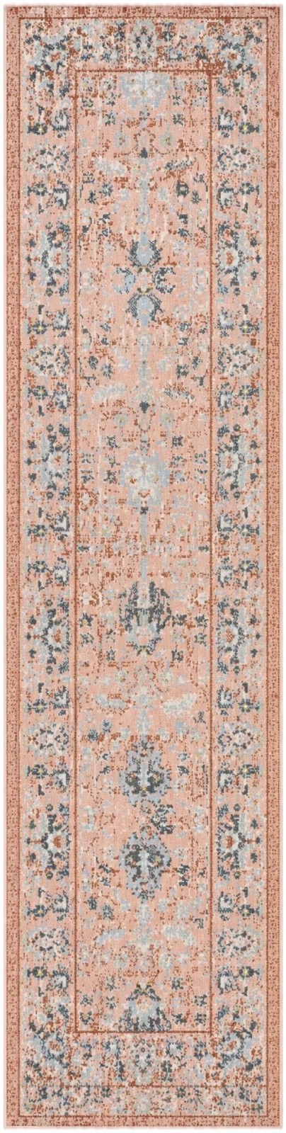 2' x 8' Sandys · Border Washable Rug, rose pink