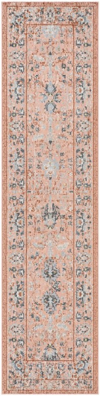 2' x 8' Sandys · Border Washable Rug, rose pink